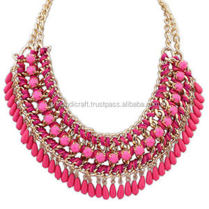 Handmade Happiness Fashion Jewelry Bohemian <b>Braid</b> Bib <b>Bead</b> Choker Statement - Product Image 1
