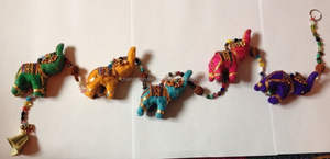 Móvil indio hecho a mano, cinco elefantes, alta calidad, puerta, ventana colgante, 100cm, decoración, conjunto de par, colgante de pared de Latkan, decoración móvil - Product Image 2