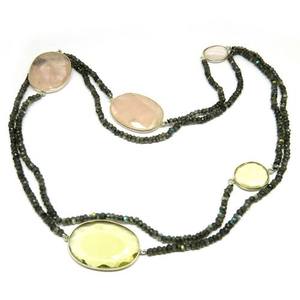 Collar de plata de ley 925 con varias piedras, joyería de plata - Product Image 1