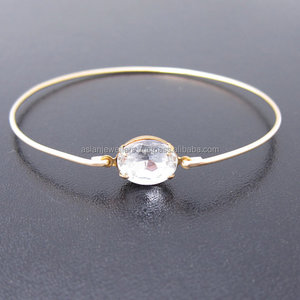 De piedras preciosas de cristal de Plata de Ley 925 brazalete de piedras preciosas - Product Image 1