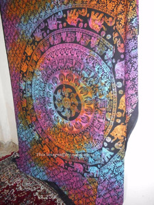 Mandala Tie-Dye tapiz indio bohemio reina colcha decoración del hogar colgante de pared elefante estilo Hippie manta tapiz bohemio - Product Image 3