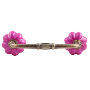 Manijas de puerta de puente de cerámica Rosa decorativas hechas a mano para decoración del hogar, tiradores de armario para cocina de 4 pulgadas, nuevo diseño BH-46 - Product Image 2