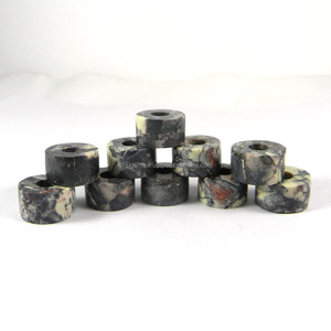 Cuentas de GEMA con agujero grande, 14x8x5mm, cuentas de neumático liso, cuentas de porcelana de jaspe, cuentas europeas para pulsera, IG0186 - Product Image 4
