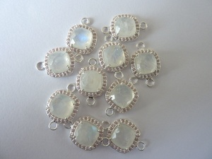 Colgante hecho a mano de Plata de Ley 925 sólida piedra lunar arcoíris AAA pavé diamante CZ ajuste accesorios de joyería de oro bolsa de componentes - Product Image 4