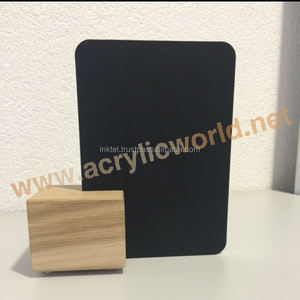 Support de menu en bois avec support de panneau de menu de tableau noir - Product Image 3