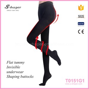 Pantimedias de compresión térmica de invierno, medias ecológicas transpirables antiembolias antibacterianas transparentes sólidas para varices - Product Image 2