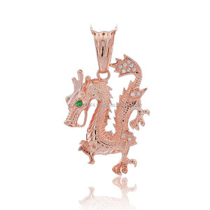 สร้อยคอจี้มังกรทอง14K,เครื่องประดับสัตว์ซาฟารีธรรมชาติเครื่องประดับทอง14K ขายส่งทองแท้คนรักสัตว์ - Product Image 2