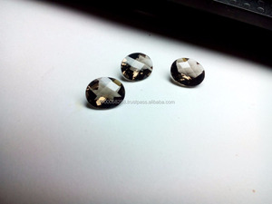 8*10mm Ovale En Gros Cheaker Cut Quartz Fumé Pierre Lâche - Product Image 6