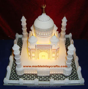 Réplicas decorativas de mármol blanco Taj Mahal con luz - Product Image 1