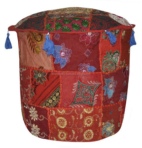 Pouf Ottoman Patchwork Vintage Indien - Product Image 3