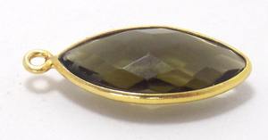 925สเตอร์ลิงเงินสโมควอตซ์อัญมณีชุบทองตัวเรือนเหลี่ยมเพชรพลอยสำหรับเครื่องประดับทำเครื่องประดับอัญมณีโบโฮ - Product Image 4