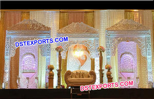 Escenario Dorado de Cristal para Bodas Indias, Decoración de Escenario para Eventos Musulmanes, Escenario Dorado Tallado para Bodas, Decoración para Eventos Oklahoma - Product Image 3