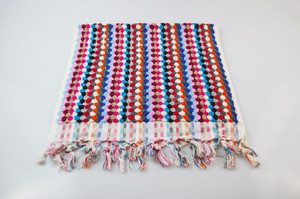 Taille de main Pestemal Serviette Éponge, Pompon Cuisine ou usage Domestique, de Turquie, multicolore THTPP-0001 Handloom Collection - Product Image 4