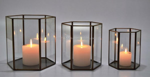 Linterna de Vela decorativa de Metal de zinc antiguo, soporte de Pilar decorativo para el hogar de alta calidad, vidrio transparente para Navidad, otra vela - Product Image 5