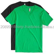 Precio barato venta al por mayor promocional 100% algodón liso cuello pico camiseta. - Product Image 2