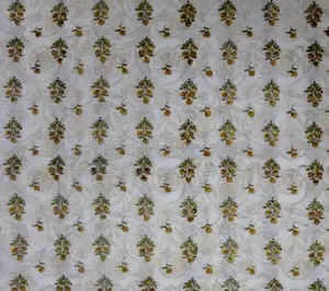 Tissu indien en coton à imprimés, bloc à main, imprimé Floral, nouvelle collection, jaigri sanganer - Product Image 1