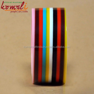 Layered Multi Colour Wide <b>Acrylic</b> Resin <b>Jewelry</b> Bracelets Bangles - Product Image 2
