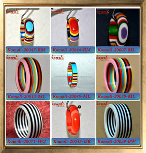 Wide Black White Layered Stripe Resin Acrylic Bangle <b>Bracelet</b> Etsy - Product Image 5