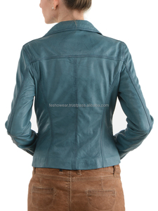 Veste de bombardier de moto tricotée en peau de mouton grise pour femmes de qualité supérieure imperméable écologique doux vêtements d'extérieur élégants pour tous les jours - Product Image 5