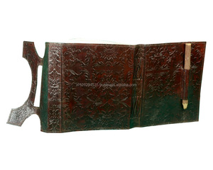 Fermeture de stylo à la main vierge 100% Journal en cuir véritable belle conception couverture rigide carnet de croquis Journal pour les utilisations de bureau meilleur cadeau - Product Image 4