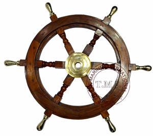 Rueda de barco náutico de madera Natural Premium de 24 pulgadas, decoración de pared pirata hecha a mano y regalos para el hogar, cajas de madera y letreros de pared - Product Image 3