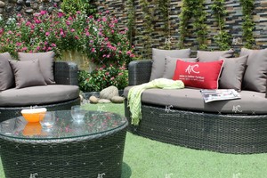 Canapé rond d'extérieur, 1 pièce, meubles de jardin - Product Image 4