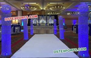 Columnas de Cristal para Pasillo de Boda, Ligeras, Tamaño Personalizado, Columnas Iluminadas Talladas en Fibra de Vidrio - Product Image 3
