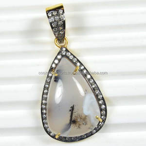 Colgante de oro de circonia cúbica con forma de diamante, joyería fina hecha a mano - Product Image 4