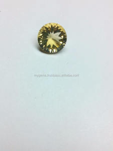 Pierre de citrine naturelle ronde de 10 mm, coupe concave fantaisie - Product Image 2