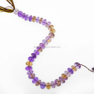 Cuentas de Piedra Natural Ametrina de Ishu Gems para la Elaboración de Joyería de Moda, 10 Pulgadas de Largo, 11 mm, Cuentas Facetadas de Color Morado - Product Image 3