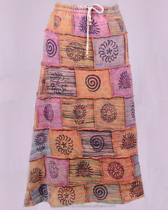 Block Prints Patches Long <b>Summer</b> <b>Skirt</b> HHCS 123 - Product Image 1