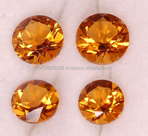 M.Y.GEMS Citrino dorado natural 7mm Corte redondo Piedra preciosa suelta tratada térmicamente 1.15ct - Product Image 1