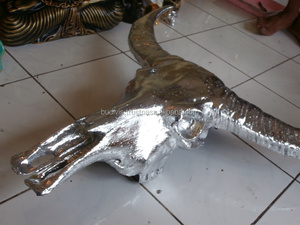 Cabezas de calavera de búhos de resina pintada a mano, cabezas decorativas de pared, estilo fresco - Product Image 4