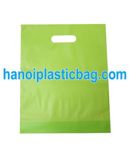 PE food DIE CUT plastic handle shopping bag printed grocery bags - Product Image 2