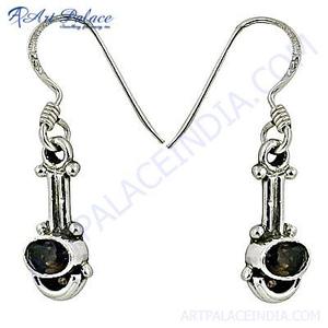 Art Palace 925 <b>Silver</b> Drop <b>Earrings</b> With Onyx Stone Bezel Set Classic Style For Women Everyday Wear - Product Image 3