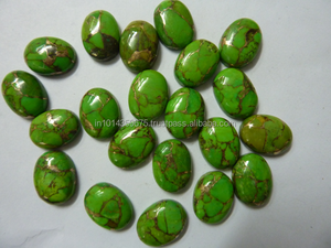 Piedra suelta para joyería, color verde cobre, turquesa, forma mixta, tamaño cortado - Product Image 5