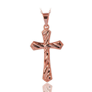 14K Or Massif Mode Art Brillant Croix Charme Collier Or Croix Collier Fine Bijoux pour Femmes Fabriqué en Turquie - Product Image 3