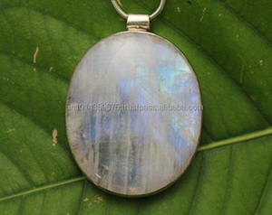 Rainbow Moonstone Connecteurs de pierres précieuses en argent sterling 925 Plaqué or Pendentif Charms pour les occasions de fête - Product Image 1
