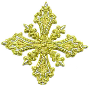 Cruz de Bullion con Apliques de Oro y Plata Bordados a Mano, Estilo Bizantino, de Alta Calidad OEM, para Vestimentas, Estolas y Decoración de Iglesias - Product Image 3