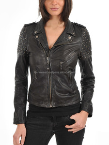 Chaqueta delgada corta negra con bolsillo para mujer Prendas de abrigo de cuero con estilo Diseño moderno ajustado Ropa informal elegante - Product Image 2