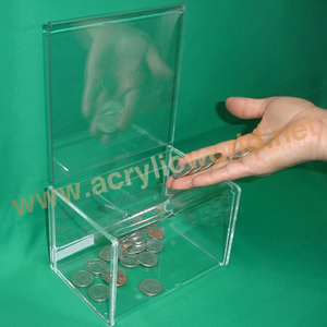 Usine Chine usine sur mesure acrylique boîte de don avec porte-affiche/acrylique don/loterie/vote boîte - Product Image 5