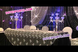 Chandelier de mariage indien en cristal, chandelier doré à cinq bras, pièce centrale pour mariage, vintage - Product Image 4