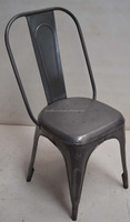 Chaise de salle à manger vintage industrielle, rétro, style antique, légère, en fer, bon marché, empilable pour la maison, le restaurant, l'hôtel et l'extérieur.