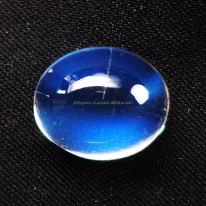 Bleu Flashy arc-en-ciel pierre de lune forme ovale Cabochon lisse pierre précieuse en vrac taille calibrée pierre de lune arc-en-ciel naturelle - Product Image 3