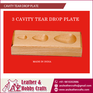 Plaque en forme de goutte à 3 cavités de qualité supérieure pour la fabrication de bijoux et le façonnage des métaux |   Outil de façonnage en bois pour orfèvre et argentier - Product Image 2