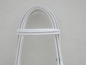 SHEMAX – bride de cheval ornée de diamants en cuir-blanc - Product Image 4