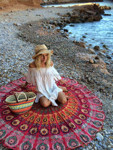 Manta de Playa Redonda Bohemia Estilo Boho Gitano con Mandala al por Mayor - Product Image 3