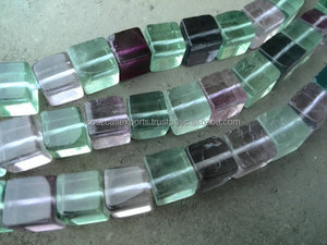 Cube Multi Color Fluorite Gemstone Beads Square Fluorite Bead 6 mm Cubic Stone Box Bead - Product Image 3