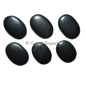 พลอยทัวร์มาลีนรูปวงรีสีดำ Cabochons - Product Image 1