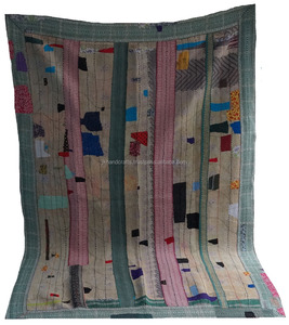 Sari Patchwork Cotton <b>Quilt</b> Hand Stitch Authentic <b>Kantha</b> <b>Quilt</b> - Product Image 3